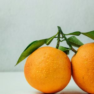 Oranges with leaves